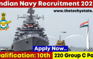 Indian Navy Recruitment 2022 – Apply Offline for 220 Vacancies of Group C Posts