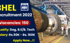 BHEL Recruitment 2022 – Apply Online for 150 Vacancies of Executive Trainee Posts