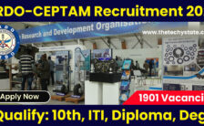 DRDO-CEPTAM Recruitment 2022 – Apply Online for 1901 Vacancies of Technician Posts