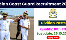 Indian Coast Guard Recruitment 2022 – Apply Offline for 23 Vacancies of Civilian Posts