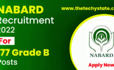 NABARD Recruitment 2022 – Apply Online for 177 Vacancies of Grade B Posts