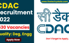 CDAC Recruitment 2022 – Apply Online for 530 Vacancies of Engineer Posts